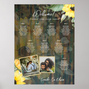 8 Tafel Rustige houten ZONNEN FOTOZITTING Poster