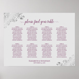 8 Tafel-weduwenkaart Paars & grijs Poster