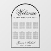 8 Tafelboog Transparante Trouwstoelkaart Raamsticker (Vel)