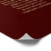 8 Tafelbruiloft Grafiek Gold Frills Auburn Poster (Hoek)