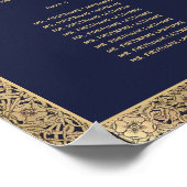 8 Tafelmarineblauw gouden Rozen Poster (Hoek)