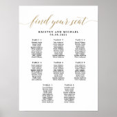 8 Tafels 80 Gasten Vind uw zitplaatskaart Poster (Voorkant)