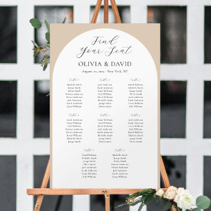 8 Tafels Beige Arch Vind uw zitplaatskaart Poster