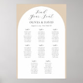 8 Tafels Beige Arch Vind uw zitplaatskaart Poster (Voorkant)