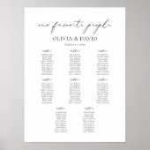 8 Tafels Eenvoudig Onze Favoriete Mensen Zittingsg Poster (Voorkant)