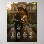 8 tafels elegante foto bruiloft zitgrafiek poster (Voorkant)