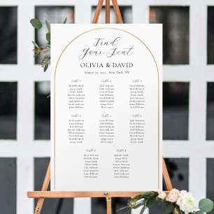 8 Tafels Gouden Boog Vind Je Plaats Zitplaats Char Poster
