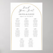 8 Tafels Gouden Boog Vind uw Seat Zittingkaart Poster (Voorkant)