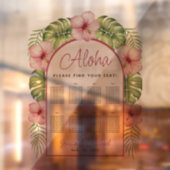 8 Tafels Hawaii Tropisch Transparante Zitplaats Gr Raamsticker (Vel 2)