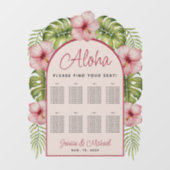 8 Tafels Hawaii Tropisch Transparante Zitplaats Gr Raamsticker (Vel)