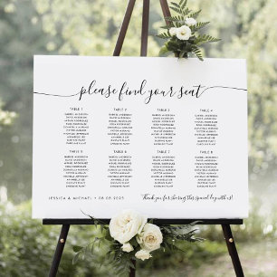 8 Tafels Modern Vind Uw Plaats Zitplaats Chart Poster