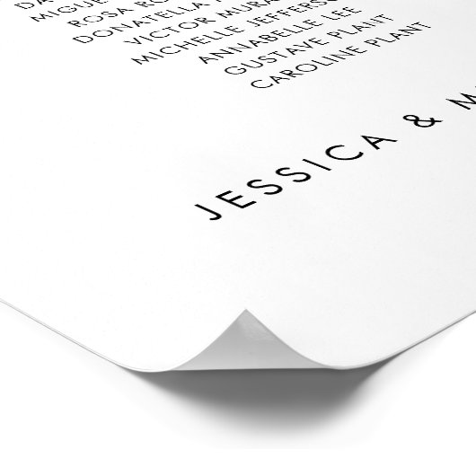 8 Tafels Modern Vind uw Zitplaatskaart Poster (Hoek)