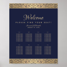 8 Tafels Navy Blauwe Trouwstoelenkaart Goud Roos