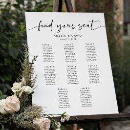 8 Tafels Vind Je Plaats Zitplaats Chart Poster
