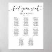 8 Tafels Vind Je Plaats Zitplaats Chart Poster (Voorkant)