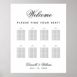 8 Tafels Zwart Wit Eenvoudige Trouwzaalstoelindeli Poster
