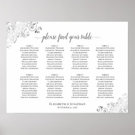 8 Tafelwitbruiloft Zilvervriendjes Poster