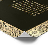 8 Tafelzwarte gouden elegante  Zitkaart Poster (Hoek)