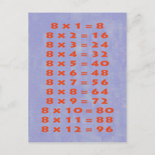 #8 Times Table Collectible Briefkaart