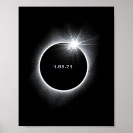 8 Totaal Zonsverduistering 2024 Poster (Voorkant)