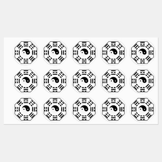 8 trigram - Yin Yang - Feng Shui Labels (Vel)