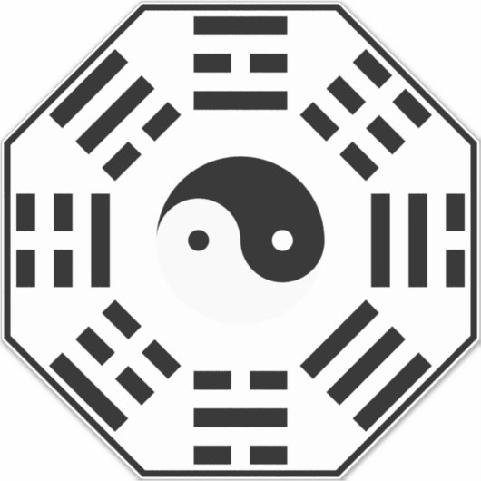 8 trigram - Yin Yang - Feng Shui Sticker (Voorkant)