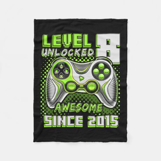 8 Unlocked Geweldige 2015 Videospel 8e Verjaardag Fleece Deken (Voorkant)