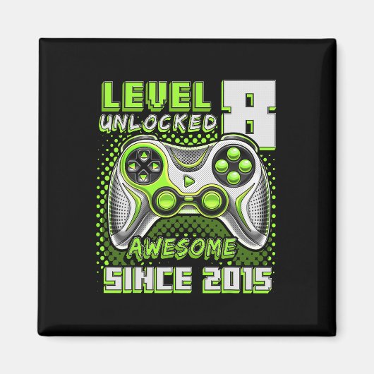 8 Unlocked Geweldige 2015 Videospel 8e Verjaardag Magneet (Voorkant)