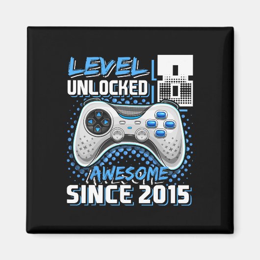 8 Unlocked Geweldige 2015 Videospel 8e Verjaardag Magneet (Voorkant)