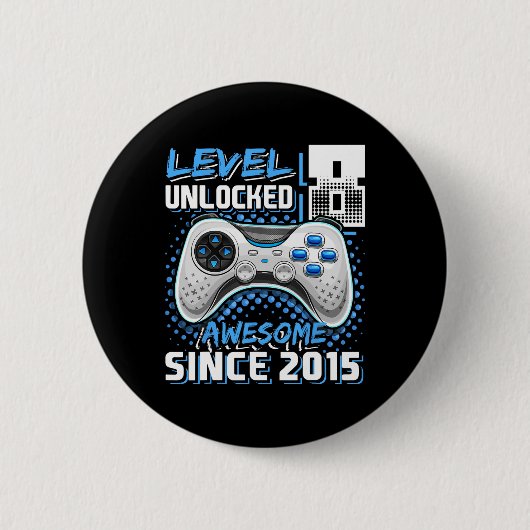 8 Unlocked Geweldige 2015 Videospel 8e Verjaardag Ronde Button 5,7 Cm (Voorkant)
