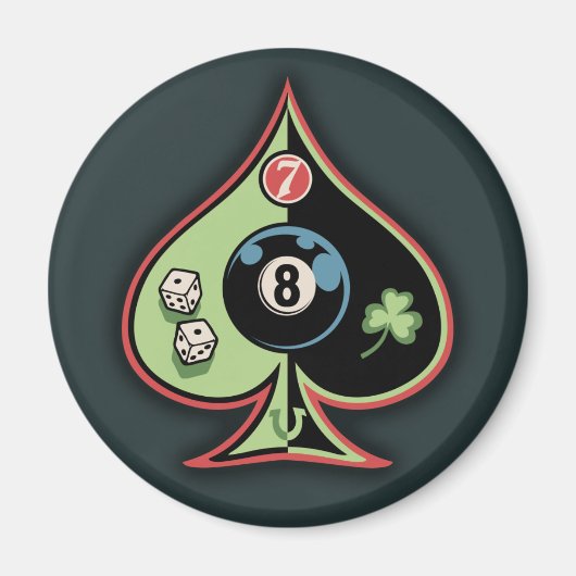 8 van schoppen magneet (Voorkant)