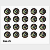 8 van schoppen ronde sticker (Vel)