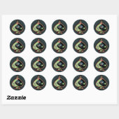 8 van schoppen ronde sticker (Vel)
