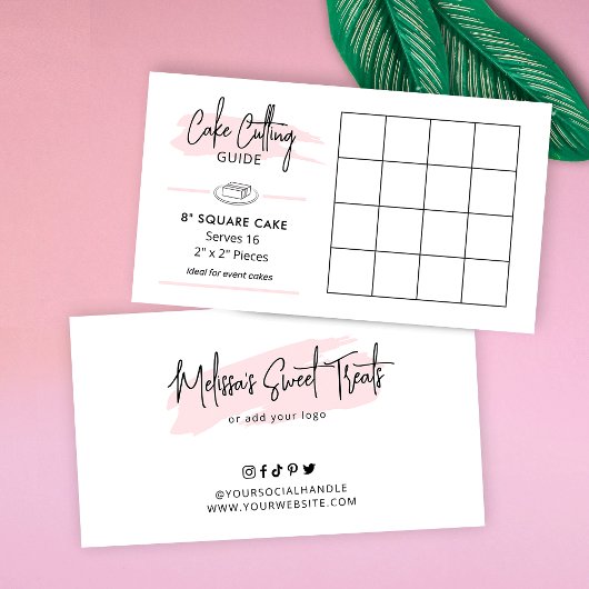 8"Vierkante Cake Snijdend Diagram 2x2 Partijportie Informatiekaartje