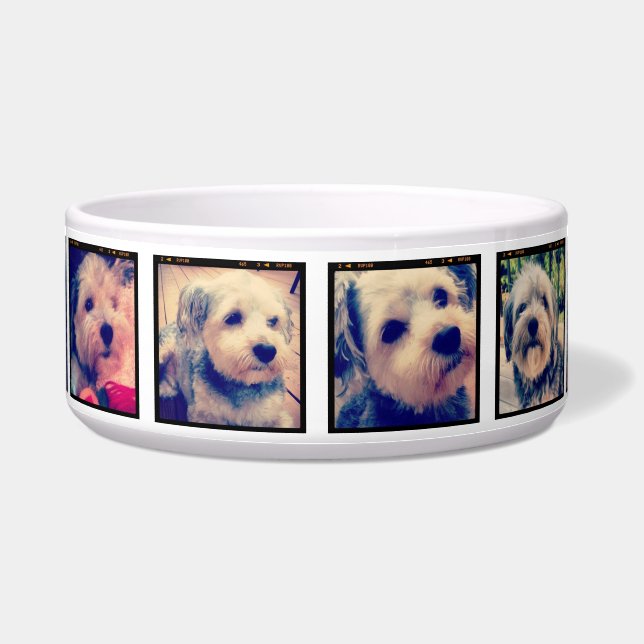 8 vierkante fotocollage Instagram-frames Voerbakje (Voorkant)
