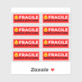 8 Vinyl Fragile Stickers (Handle with Care) (Vel)