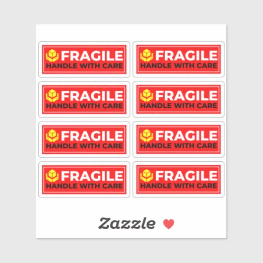 8 Vinyl Fragile Stickers (Handle with Care) (Vel)