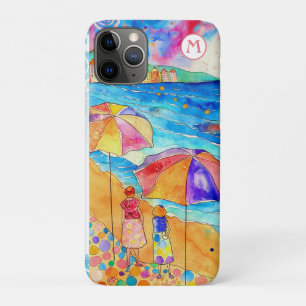 *~* 8 Waterverf Zee strand parasol zand Case-Mate iPhone Case