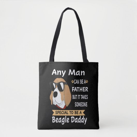 8 Willekeurig Man Beagle Daddy Tote Bag (Voorkant)