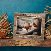 8 x10 Fotosjabloon Eerste Vaderdag hout Fotoplaat (Zijkant)