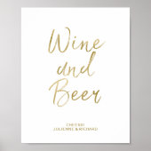 8 x 10 Gold Faux-Folie voor wijn en bier Poster (Voorkant)