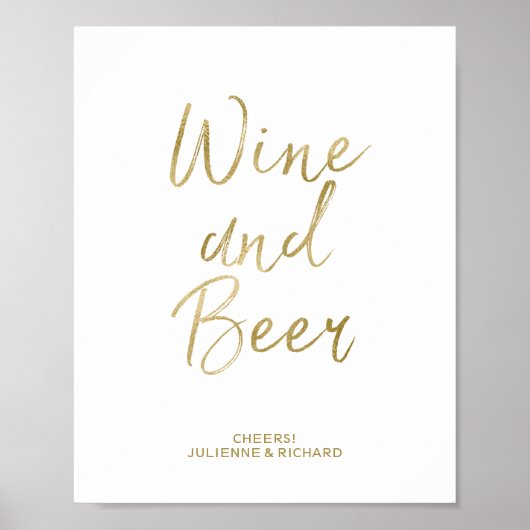 8 x 10 Gold Faux-Folie voor wijn en bier Poster (Voorkant)