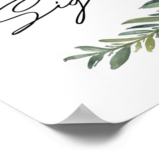 8 x 10 inch Onderteken Poster, Waterverf Leaf Poster (Hoek)