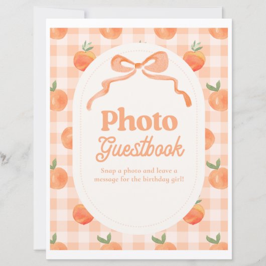 8 x 10 inch perzik foto gastenboek teken (Voorkant)