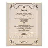 8 x 10  Linen Table Dinner Menu voor Framing Foto Afdruk (Voorkant)