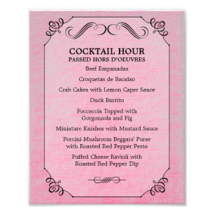 8 x 10  Linen Table Menu voor Framing Foto Afdruk