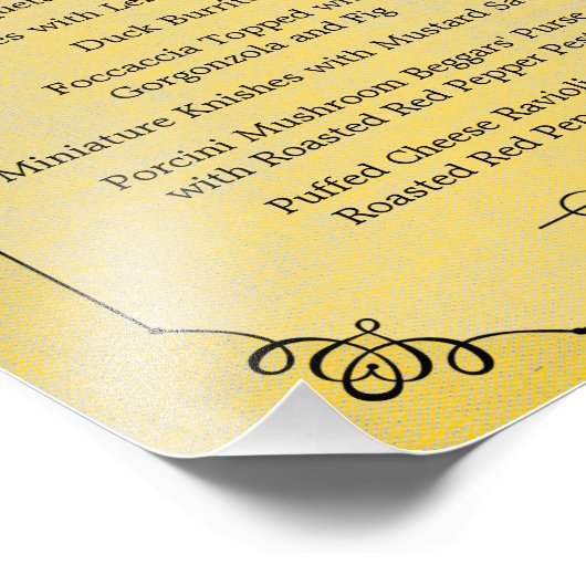 8 x 10  Linen Table Menu voor Framing Foto Afdruk (Hoek)