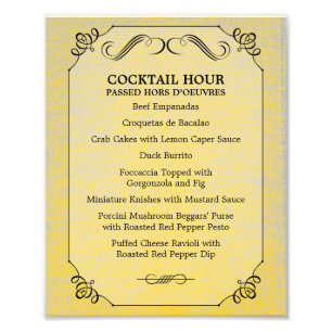 8 x 10  Linen Table Menu voor Framing Foto Afdruk