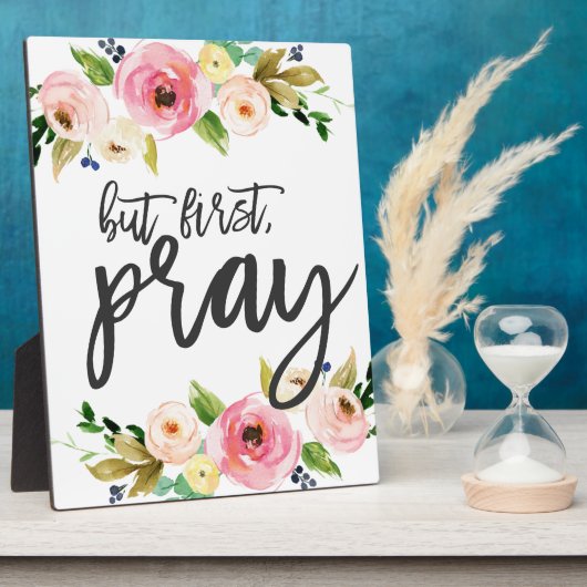 8 x 10 maar eerst, Pray, Floral Prayer Boho floral Fotoplaat (Zijkant)