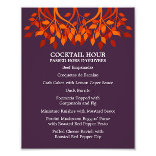 8 x 10 Menu Cocktail-tabel voor Framing Foto Afdruk